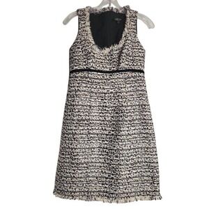 Nanette Lepore Tweed‎ Dress Sleeveless Fringed Trim Party Cocktail 0